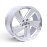 17" M8975 5x100 Silver with Polished Lip Alloy Wheels