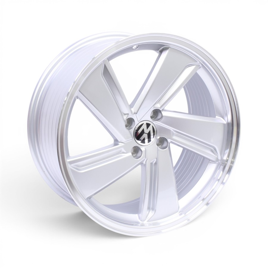 M8976 17" M8976 4x100 Silver with Polished Lip Alloy Wheels - Image 1