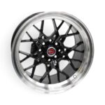 15" X152 4x100 & 4x108 Black with Machine Lip Alloy Wheels