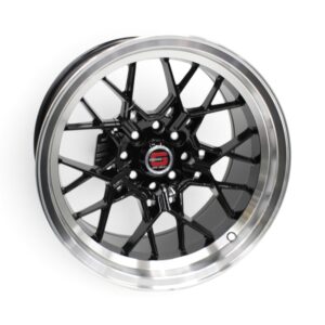 15" X152 4x100 & 4x108 Black with Machine Lip Alloy Wheels