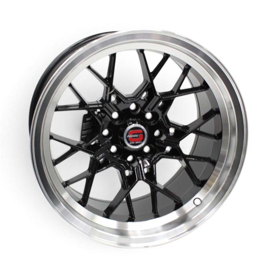 X152065 15" X152 4x100 & 4x108 Black with Machine Lip Alloy Wheels - Image 1