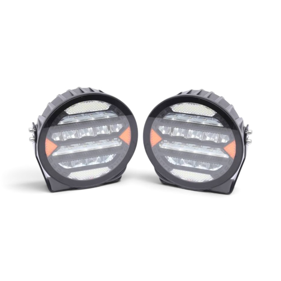 LED 7inch RF Universal 7" LED Spotlamps with Orange Reflectors (pair) - Image 1