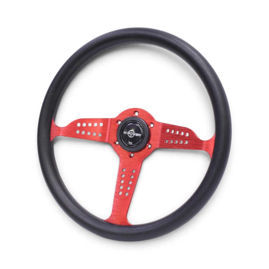 AK-8974 RD GripForge 350mm Anodized Red 3-Spoke Sport Steering Wheel - Image 1