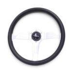GripForge 350mm Anodized Silver 3-Spoke Sport Steering Wheel