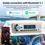 Marine Tech MS-320 Single Din Digital Media Receiver for Marine/ATV/Off-Road - Image 4