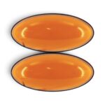 Universal Oval Orange Flashing LED Side Marker - 62x26mm (Pair)