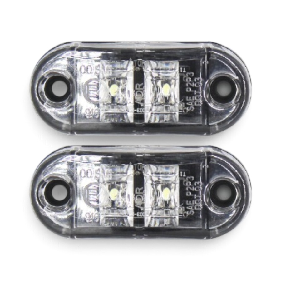 UNILT007 Universal Cressida Clear Oval LED Side Marker - 65x27mm (pair) - Image 1