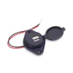 Automotive Flat Mount Power Socket with 2 x USB Ports - 3.1A