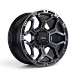 18" A-Line Outlaw 6x136 Satin Black Smoked Tint Alloy Wheel (Single)