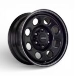 15" A-Line Soft8 5x114 Satin Black with Silver Pinstripe Alloy Wheel (Single)