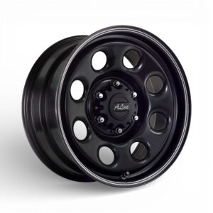 15" A-Line Soft8 5x114 Satin Black with Silver Pinstripe Alloy Wheel (Single)