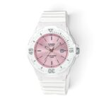 Casio LRW-200H-4E3VDF Whit e& Pink Analog Sports Watch with Rotating Bezel