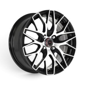 15" A-Line Matrix 4x100 Black Machine Face Alloy Wheels