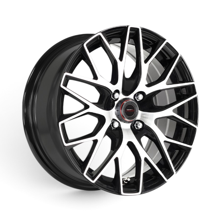 82403313 matrix 15" A-Line Matrix 4x100 Black Machine Face Alloy Wheels - Image 1