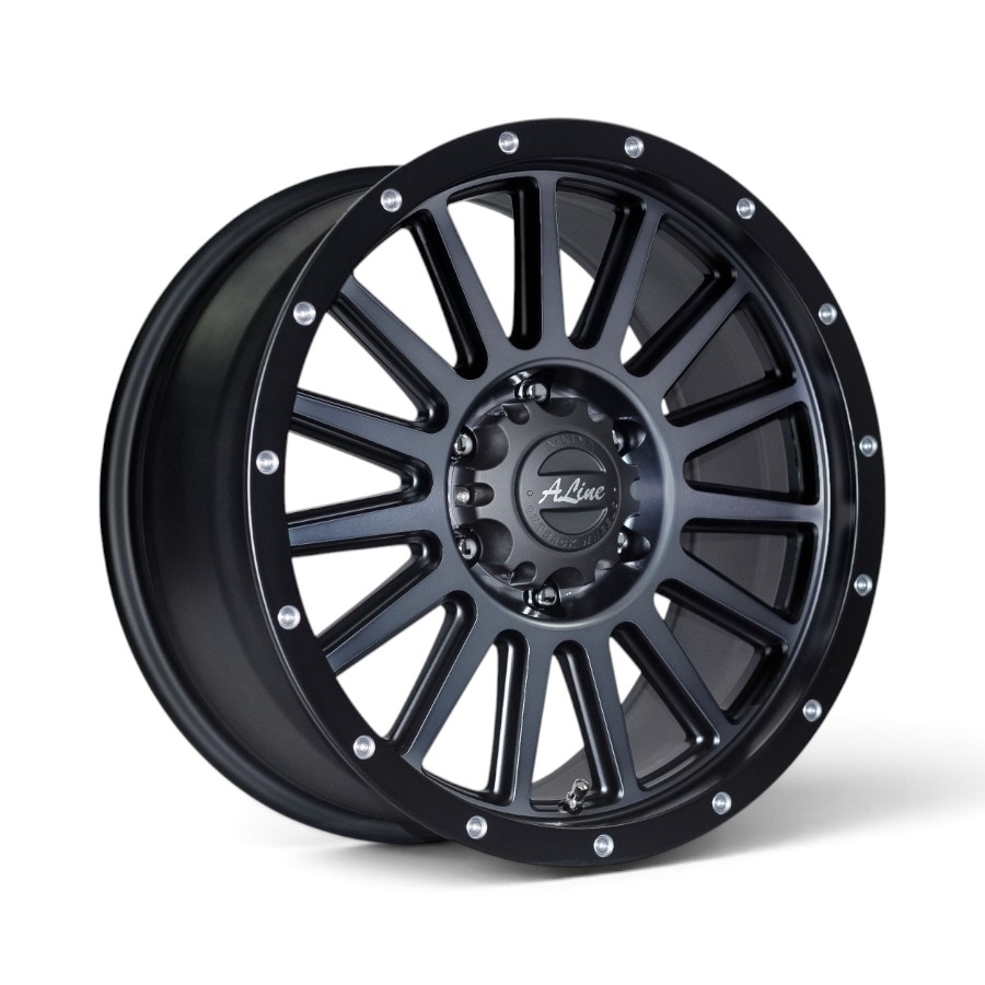 82341235 bruiser 17" A-Line Bruiser 6x139 Satin Black Tinted Smoke Alloy Wheels - Image 1