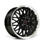 16" A-Line Speed 5x114 Black Machine Lip Alloy Wheels
