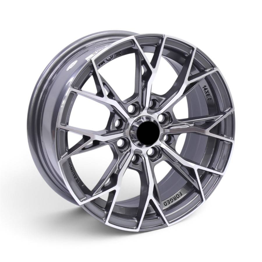 RGW134 14 14" ZM-134 4x100 & 4x114 Gunmetal Machine Face Alloy Wheels - Image 1