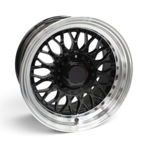 15" CW-F2517 4x100 & 5x100 Black Machine Face Alloy Wheels