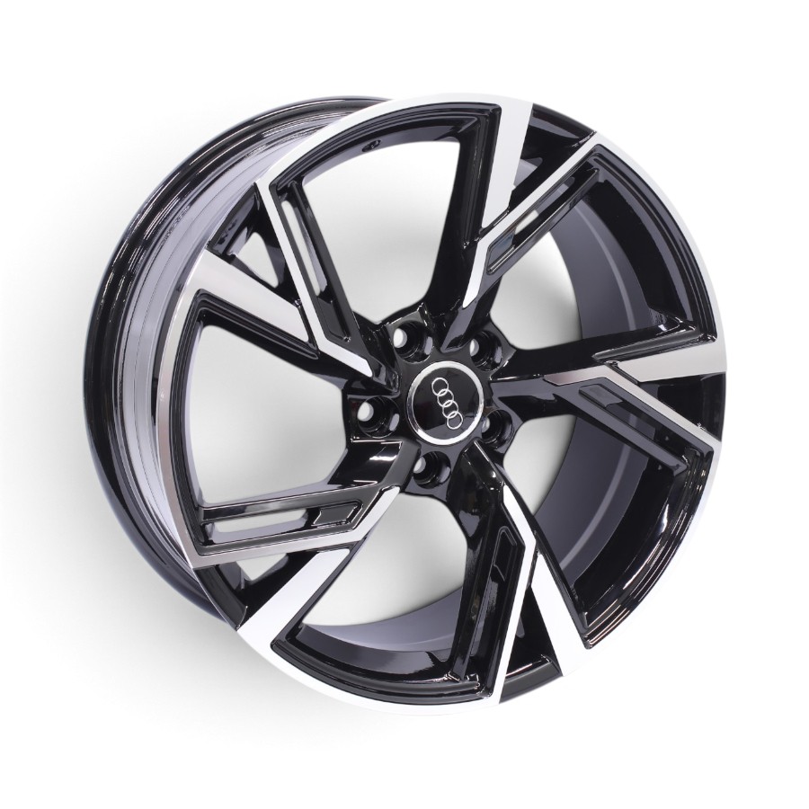 DX421 18 18" DX421 5x112 Black Machine Lip Alloy Wheels - Image 1