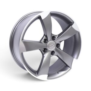 18" QS-S3 5x112 Matt Gunmetal Machine Finish Alloy Wheels