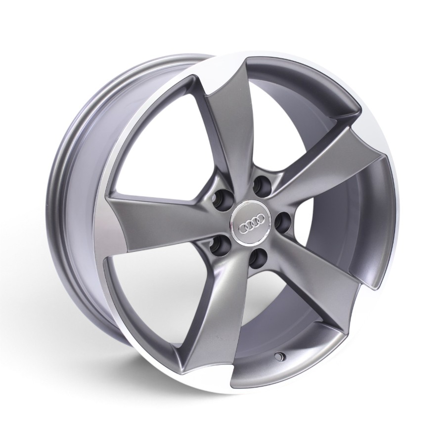 K2-DH717 18" QS-S3 5x112 Matt Gunmetal Machine Finish Alloy Wheels - Image 1