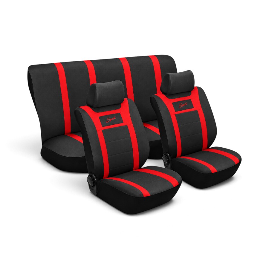ZSRALLI06RE Stingray Rally Series Red & Black 6piece Seat Cover Set - Image 1