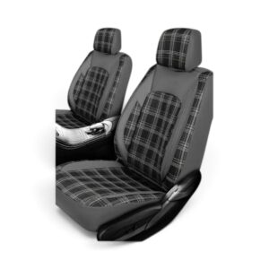 Tartan Black & Red Design PVC Seat Covers