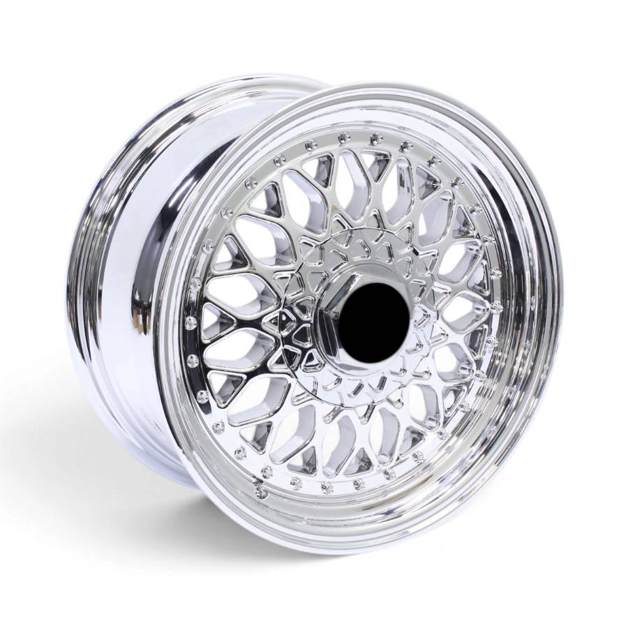 K839 15 15" K839 4x100 & 4x114 Chrome Alloy Wheels - Image 1