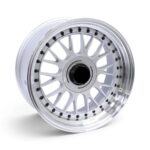 17" YKW7031 4x100 & 4x114 Silver Machine Lip with Black Rivets Alloy Wheels