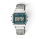 Casio Retro A158WEM-3DF Unisex Digital Watch – Green Dial With Stainless Steel Mesh Strap