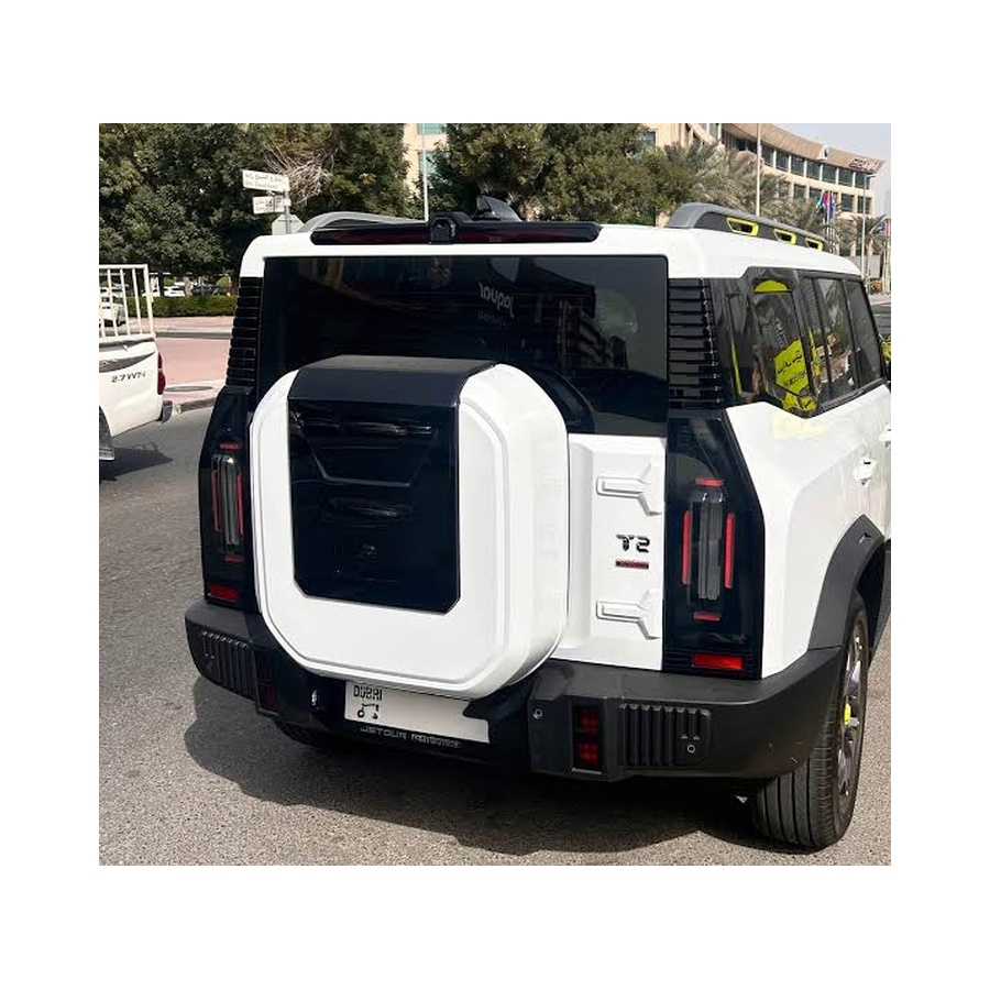 JT2-SPARESQ-WHT Gloss White Square Spare Wheel Cover for Jetour T2 - Image 1