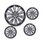 Sparto 14" Satin Grey & Black Wheel Hub Caps (set of 4)
