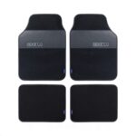 Sparco SPC1909BK Universal 4 Piece Car Mats with PVC Tyre Design (Black)