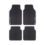 Sparco SPF507BL Universal 4 Piece PVC Tyre Tread Design Car Mats (Black & Blue)