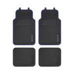 Sparco SPF516BL Universal 4 Piece PVC Car Mats (Black with Blue Trim)