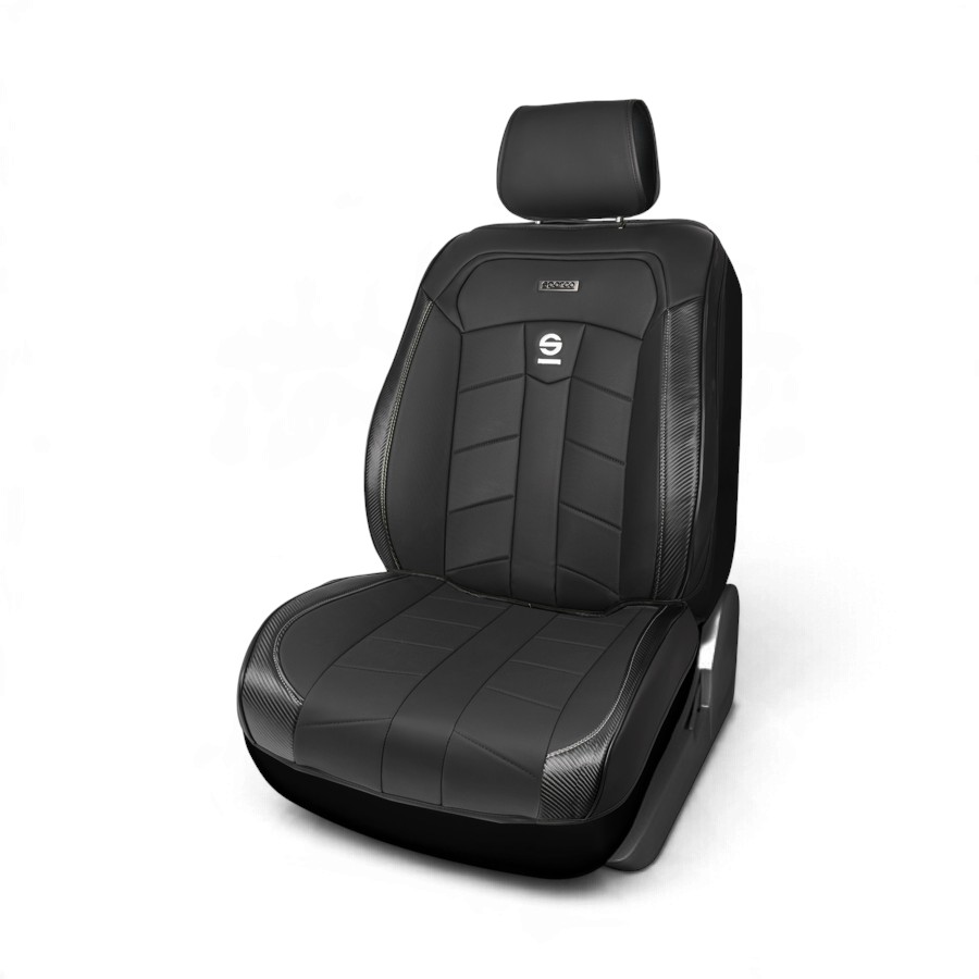 SPS421BL Sparco SPS421BL Premium PVC 3D Design Seat Cover - Single Seat (Black) - Image 1