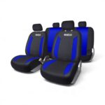 Sparco SPS426BL 9 Piece Front & Rear Seat Cover Set - Blue