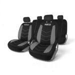 Sparco SPS431GR 9-piece Polyester Front & Rear Seat Cover - Grey