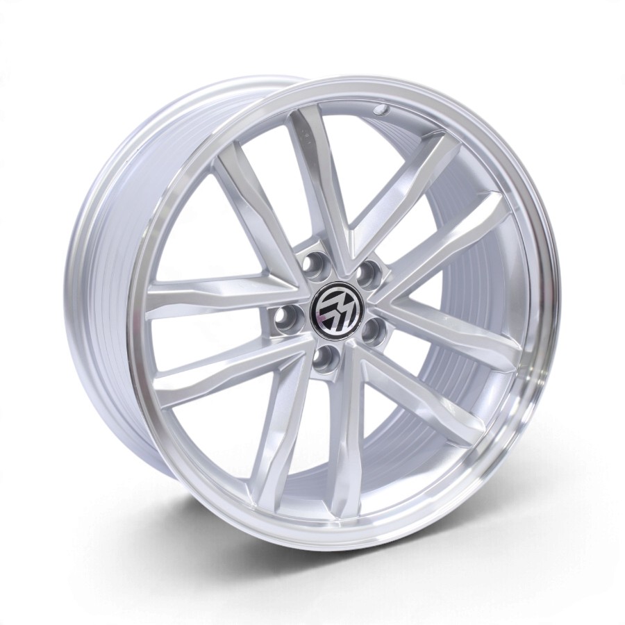 M8893 17 17" M8893 5x100 Silver with Polished Lip Alloy Wheels - Image 1