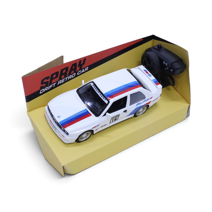 S30TY004 Bmw E30 Drift Spray Retro Radio Control Model Car - White - Image 1