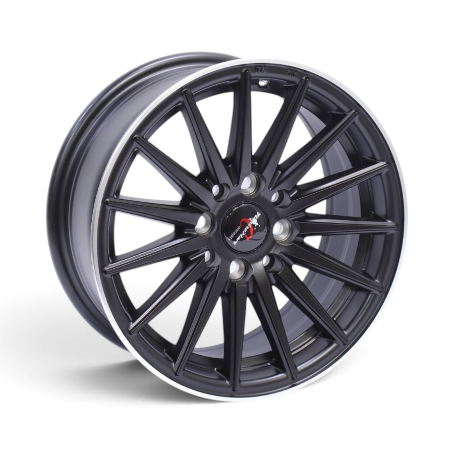 VELL 14 BLK 14" Racing Hart Vell 4x100 & 4x108 Satin Black Machine Lip Alloy Wheels - Image 1